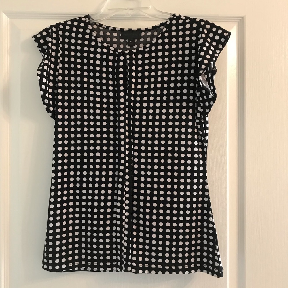 Worthington Polka Dot Keyhole Blouse